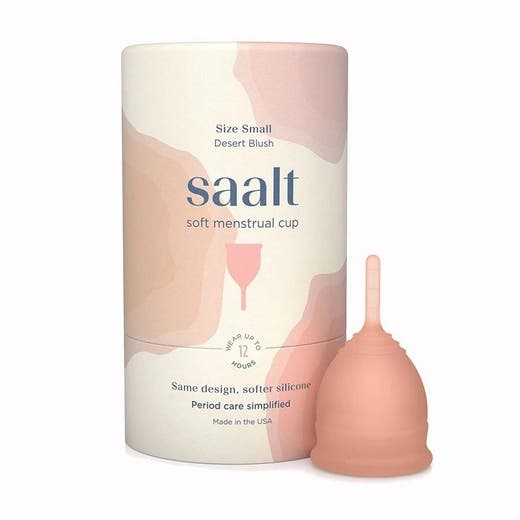 Buy the Saalt Mist Desert Blush Small Soft Menstrual Cup Online