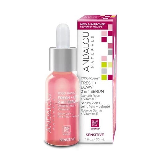 Andalou Naturals 1000 Roses 2-In-1 Fresh And Dewy Serum 1 Fl. Oz