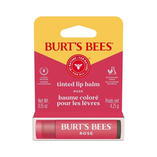 Burt's Bees Rose Tinted Lip Balm 0.15 Oz. Blister Box