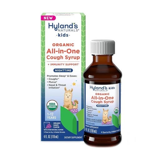 Hyland's Organic Kids Grape All-In-One Cough Syrup Nighttime 4 Fl. Oz