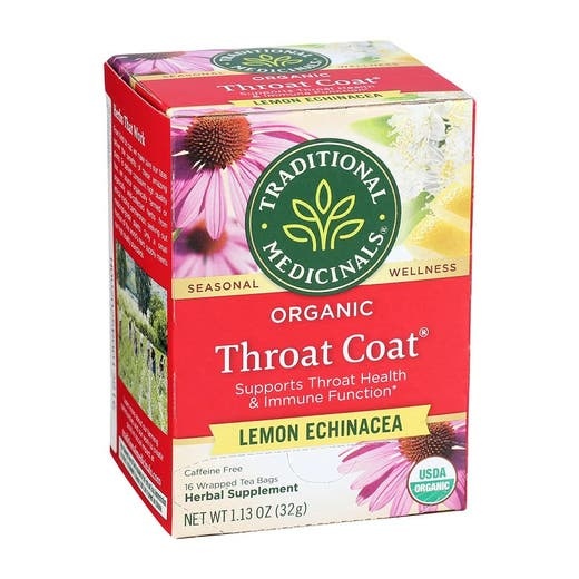 Traditional Medicinals Organic Throat Coat Lemon Echinacea Tea - 16 Count