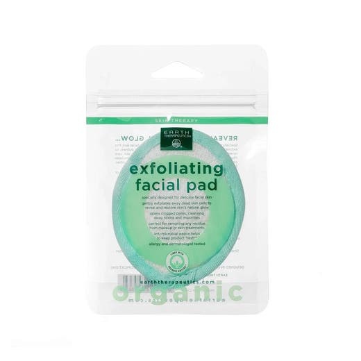 Earth Therapeutics White Organic Cotton Exfoliating Facial Pad