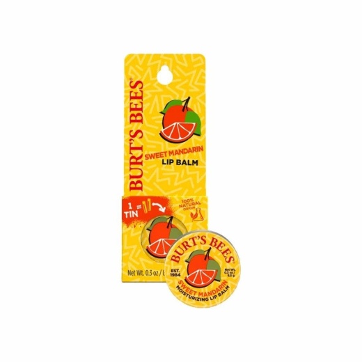 Burt's Bees Throwback Sweet Mandarin Lip Balm Tin 0.3 Oz. Blister Box