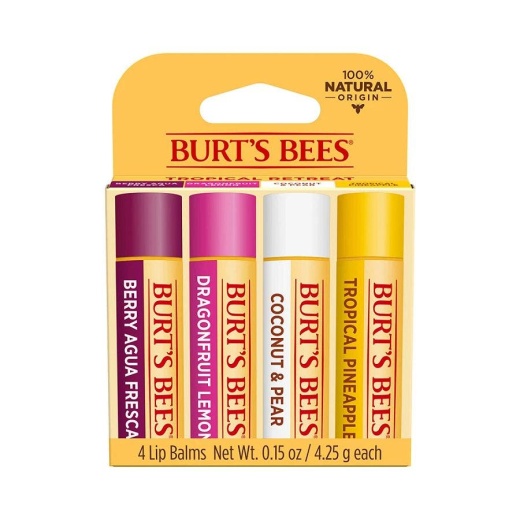 Burt's Bees 4-Pack Tropical Lip Balms 4 (0.15 Oz.) Tubes In Blister Box