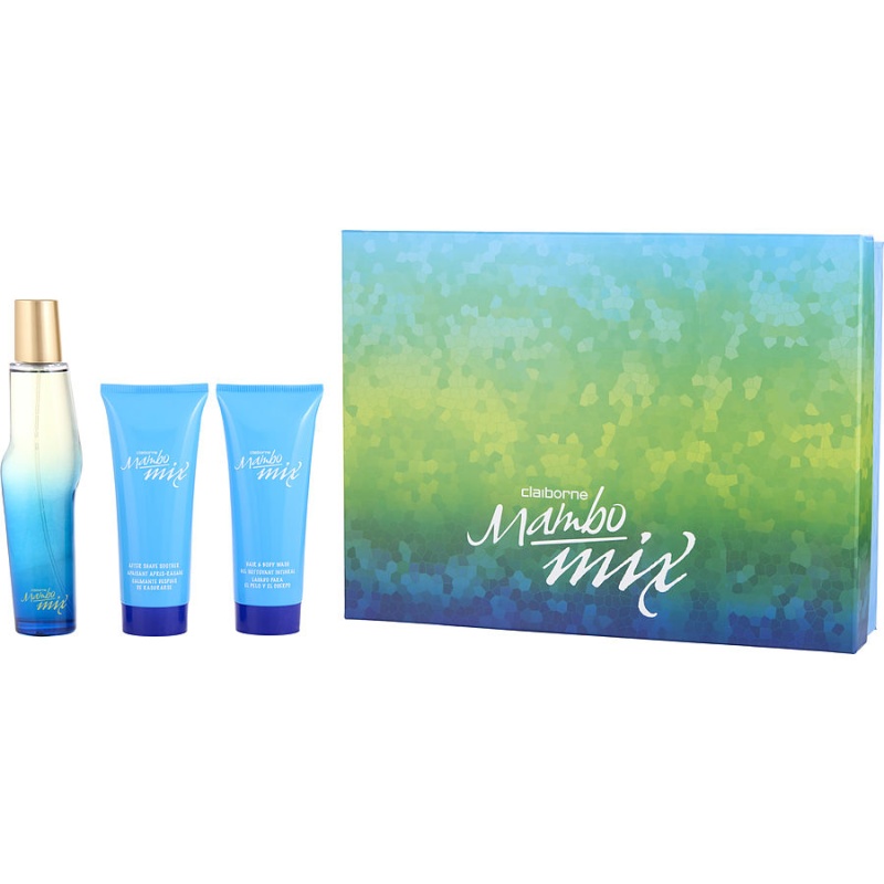 Mambo Mix By Liz Claiborne Cologne Spray 3.4 Oz & Hair And Body Wash 3.4 Oz & Aftershave Soother 3.4 Oz