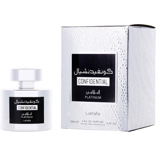 Lattafa Confidential Platinum by Lattafa Eau De Parfum Spray 3.4 Oz