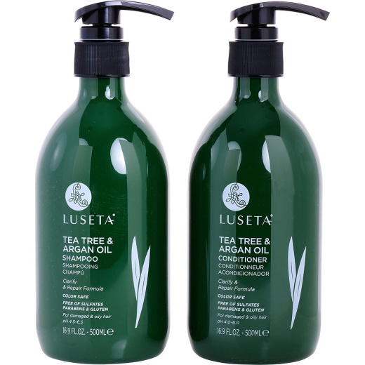 Luseta Tea Tree & Argan Oil Shampoo and Conditioner Set 16.9 Oz