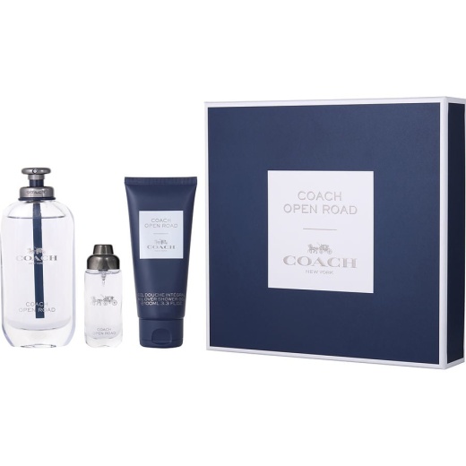 Coach Open Road by Coach EDT Spray 3.4 Oz & Shower Gel 3.4 Oz & EDT Spray 0.5 Oz
