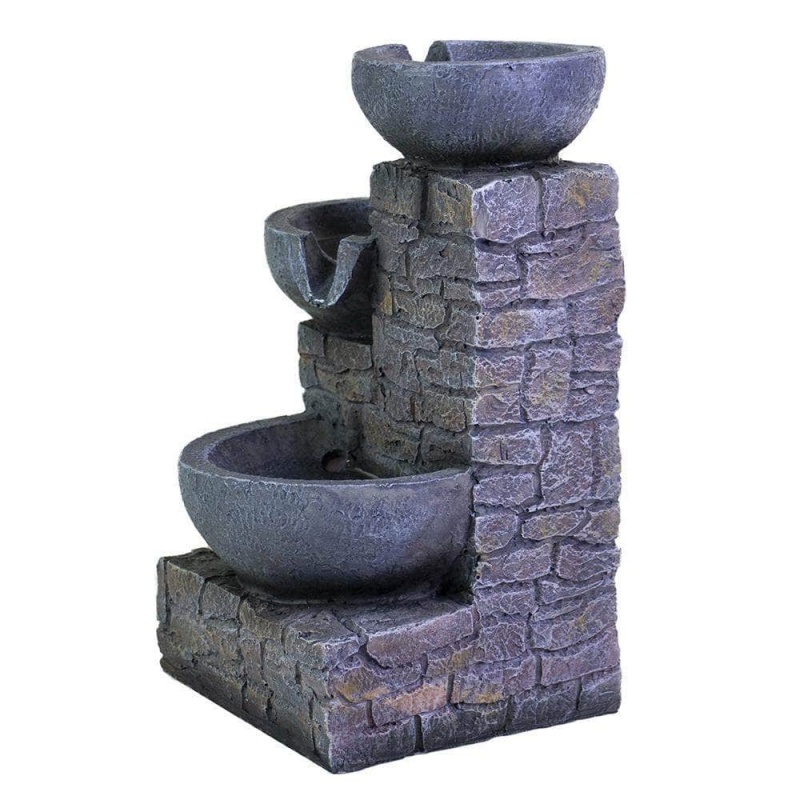Ferrisland® 3-Tier Flowing Bowls Table Fountain With Led
