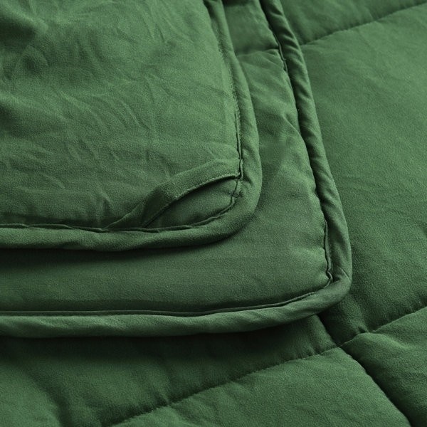 Queen Size Green 3 Piece Microfiber Reversible Comforter Set