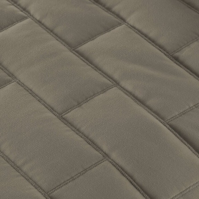 Full/Queen Modern Brick Stitch Microfiber Reversible 3 Piece Comforter Set In Taupe