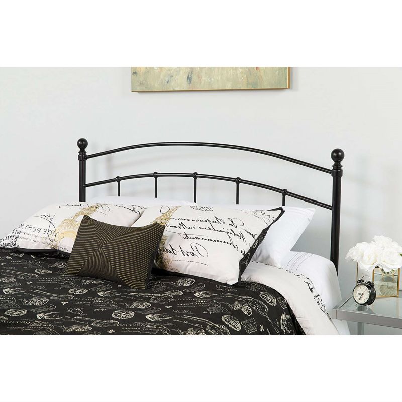 Twin Size Contemporary Classic Black Metal Headboard