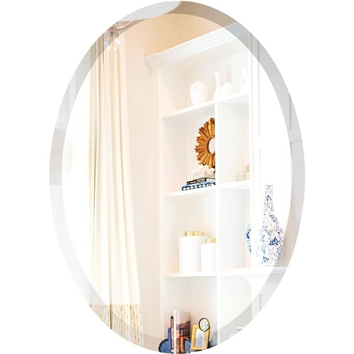Oval 36 X 24-Inch Beveled Bathroom Living Room Vanity Frameless Wall Mirror