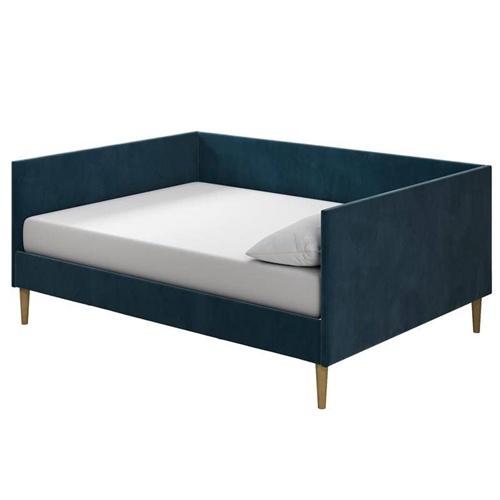 Full Size Modern Navy Blue Upholstered Daybed