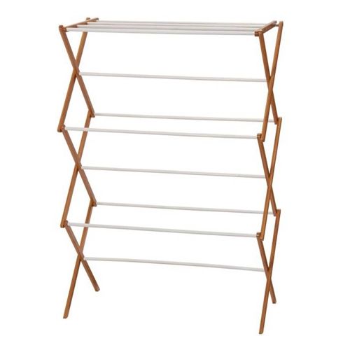 Folding Wood Cloths Laundry Drying Rack - Eco-Friendly Space Saver
