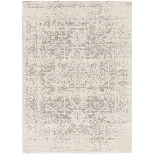 3' X 5' Distressed Oriental Area Rug In Light Grey / Beige
