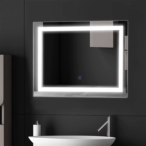 Modern Led Lighted Mirror Dimmable Wall-Mounted Bathroom Vanity 27 X 20 Inch