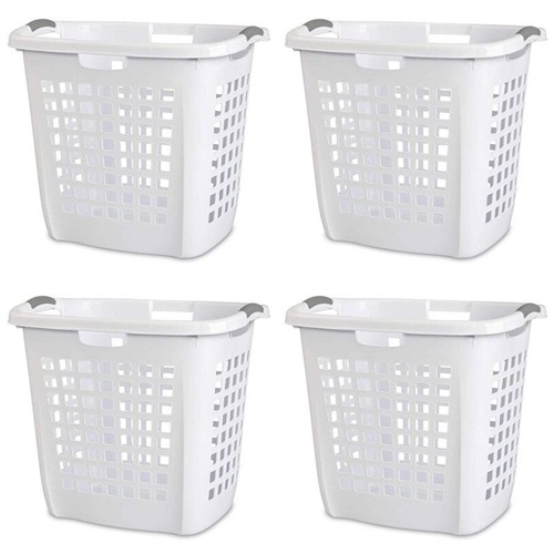 Set of 4 Heavy Duty Plastic Laundry Hamper Dirty Clothes Basket