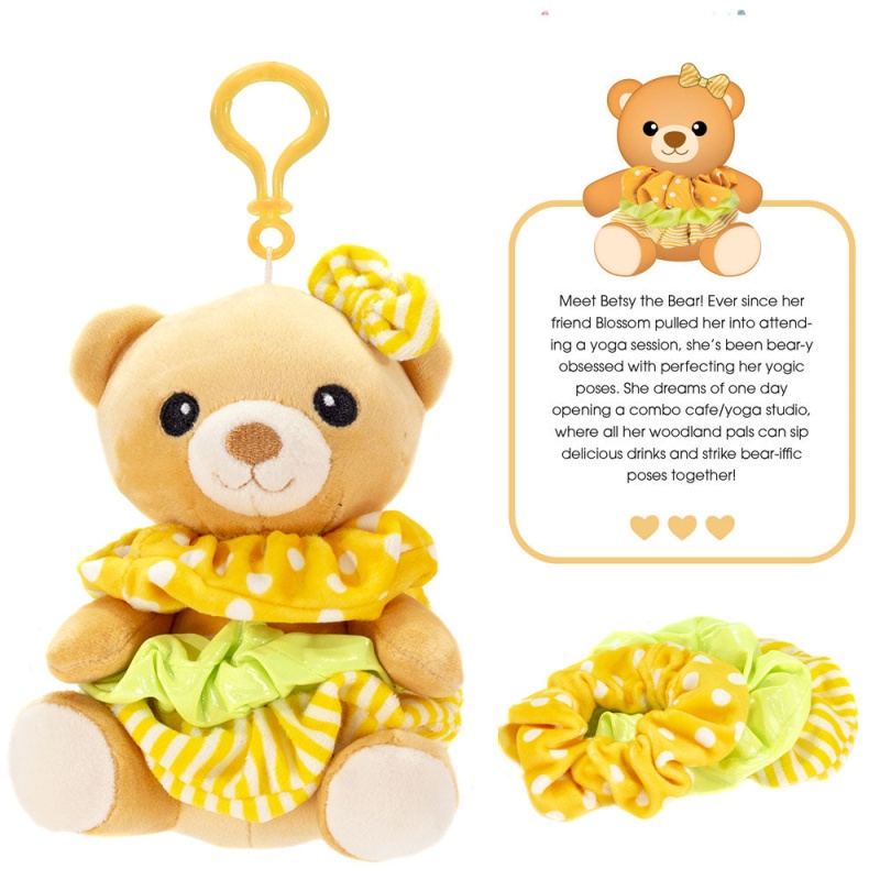 Scrunch Bunch 6In Bear Keyclip