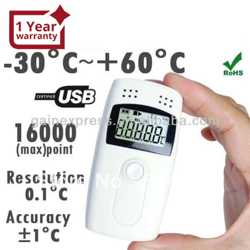 Digital Temperature Usb Interface Data Logger 16000 Points