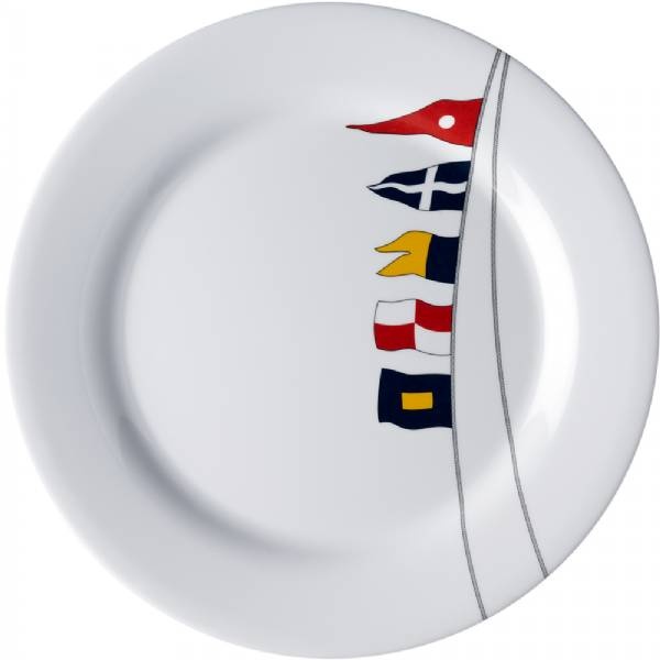 Marine Business Melamine Non-Slip, Flat, Round Dinner Plate - Regata - 10Inch
