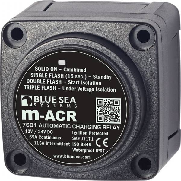 Blue Sea M-Series Automatic Charging Relay 12/24Vdc 65a
