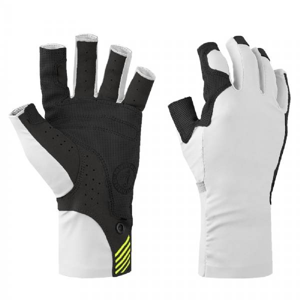 Mustang Survival Traction Uv Open Finger Gloves - White And Black - Medium