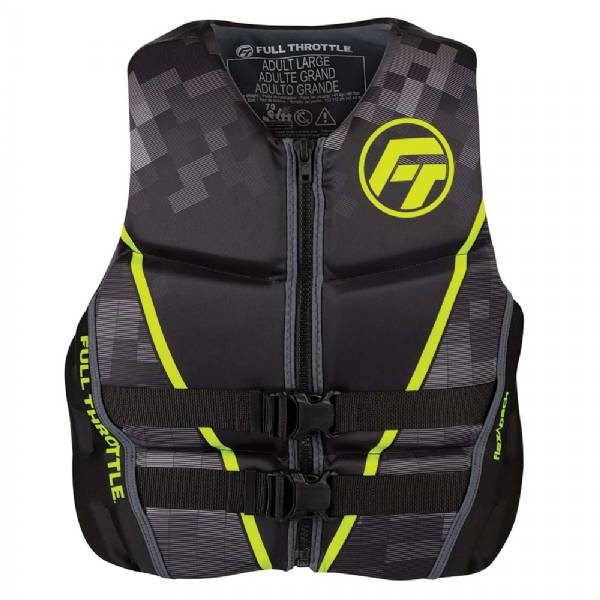 Full Throttle Men Fts Rapid-Dry Flex-Back Life Jacket - M - Black/Green