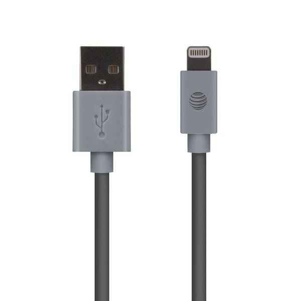 At&T 4-Foot Pvc Charge And Sync Lightning Cable (Gray)