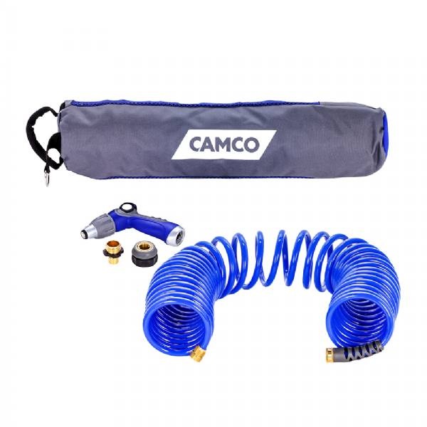 Camco 40 Ft Coiled Hose And Spray Nozzle Kit