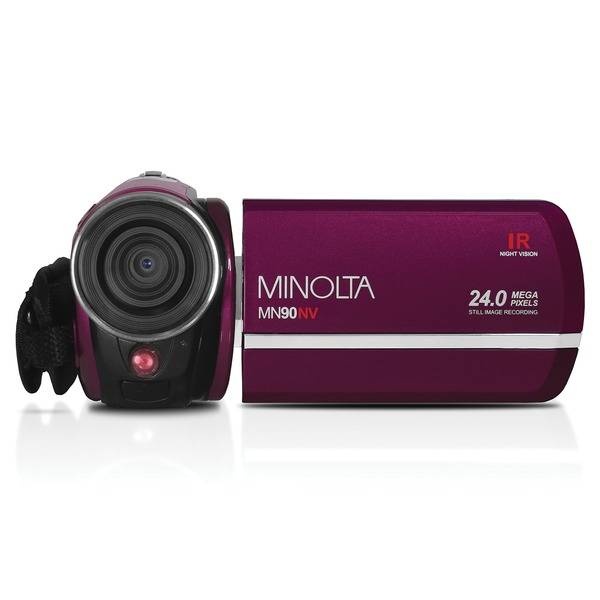 Minolta Mn90nv Full Hd 1080P Ir Night Vision Camcorder (Maroon)