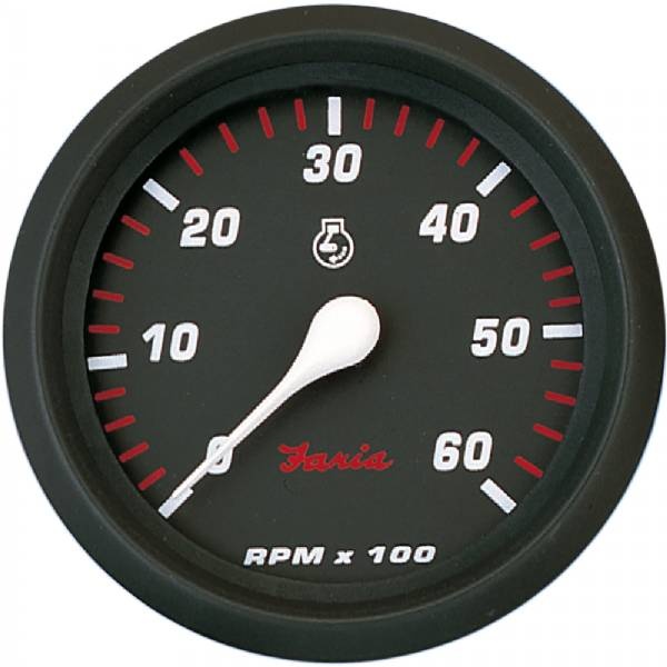 Faria Professional Red 4Inch Tachometer - 6,000 Rpm