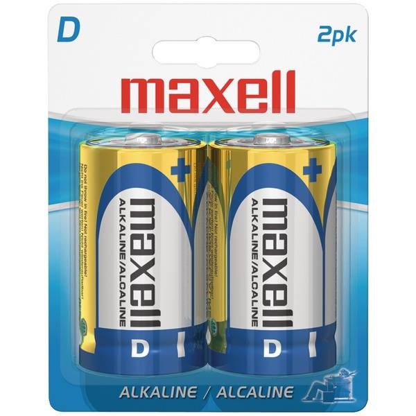 Maxell Alkaline Batteries (D- 2 Pk- Carded)