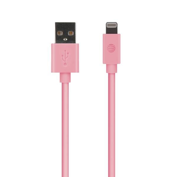 At&T Pvc Charge And Sync Lightning Cable, 10 Feet (Pink)