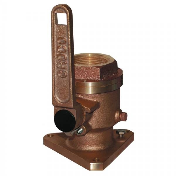 Groco 1-1/4Inch Bronze Flanged Full Flow Seacock