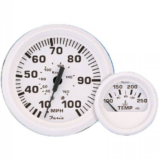 Faria Dress White Water Temp. Gauge