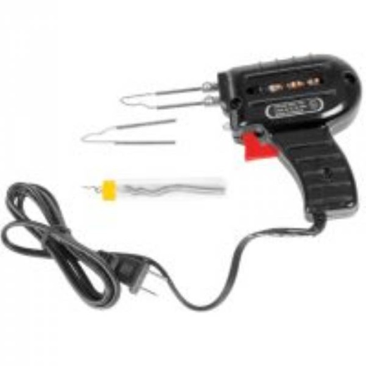 Performance Tool Soldering Gun Kit - Corded Electric Pistol Grip Style with Interchangeable Tip and Built-In Spotlight