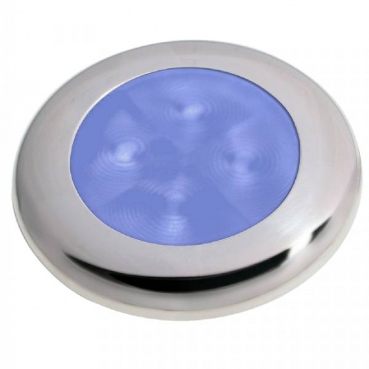 Hella Slim Line LED Courtesy Lamp - Blue LED with Stainless Steel Bezel