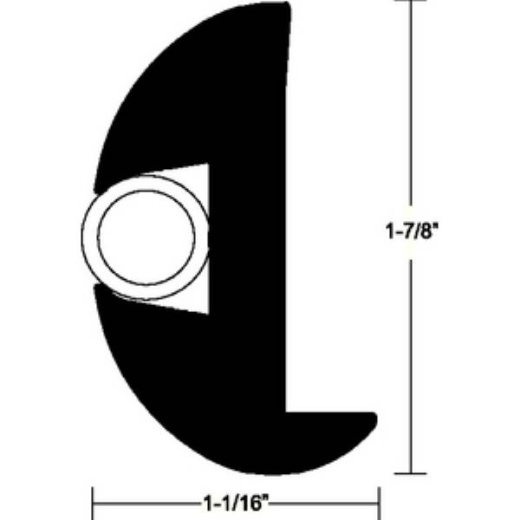 Taco Metals Blk Flexible Vinyl Rail 50Ft