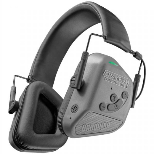 Champion Vanquish Pro Muff Grey - Electronic Earmuff for Shooting and Hunting