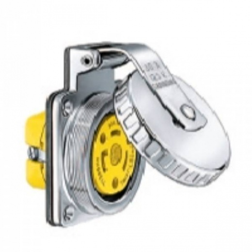 Hubbell 30A Outlet Traditional Round Stainless