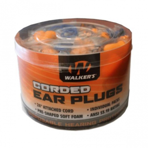 Walker's Corded Ear Plugs 50PK - Reliable Ear Protection