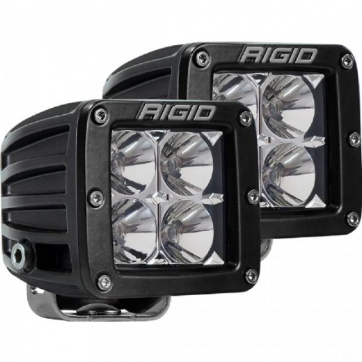 Rigid D-Series Pro Hybrid-Flood Led Lights - Pair - Black