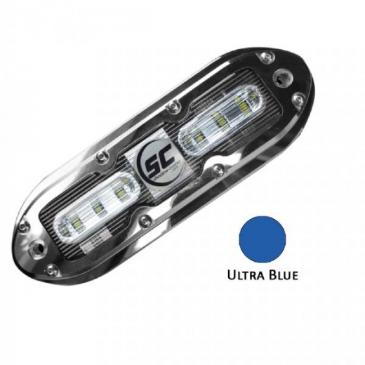 Shadow-Caster SCM-6 LED Underwater Light with 20ft Cable - 316 SS Housing - Ultra Blue