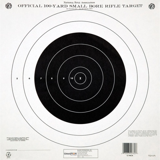 Champion NRA GTQ4 100Yd S/B T/Q 12Pk - Official NRA-Approved Target for Competitive Shooting