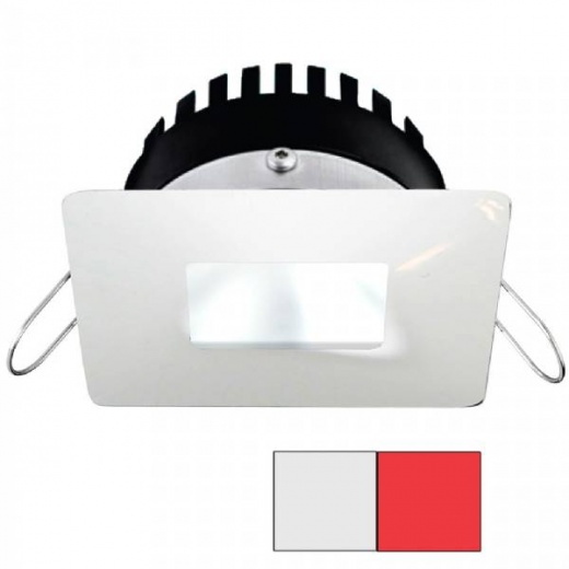 I2systems Apeiron Pro A506 6W Spring Mount Light - Square/Square - Cool White and Red - White Finish