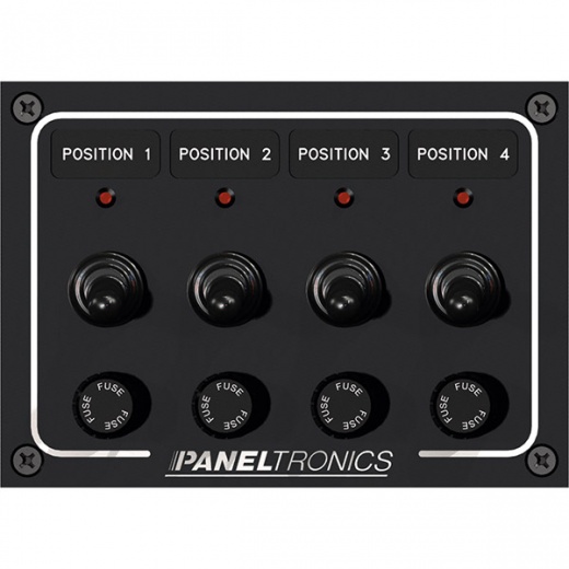 Paneltronics Waterproof Panel - DC 4-Position Toggle Switch Fuse w/LEDs