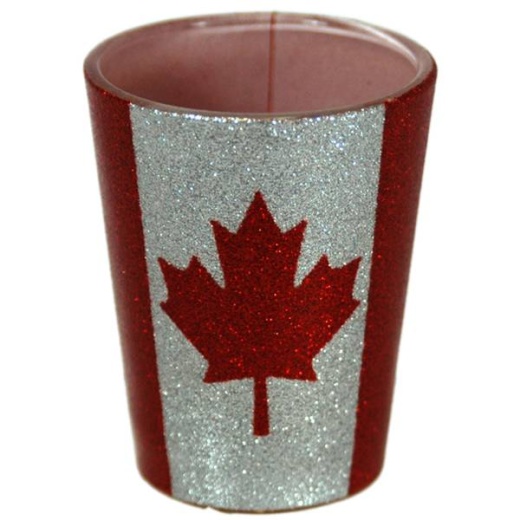 Jenkins Can Shotglass Glitter Flag
