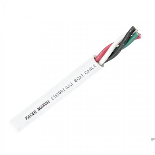 Pacer Round 4 Conductor Cable - 100 Ft - 16/4 Awg - Black, Green, Red and White