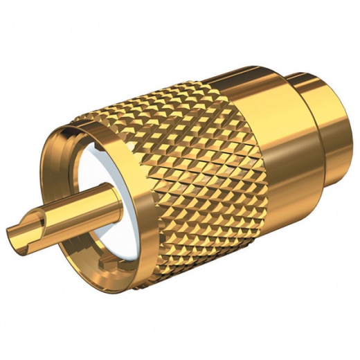 Shakespeare Gold Solder-Type Connector W/Ug175 Adapter Doodad - PL-259-58-G